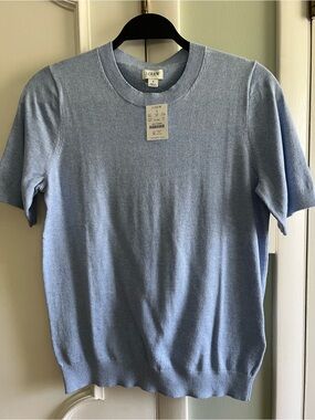 J. Crew Light Blue Short-Sleeve Knit Top